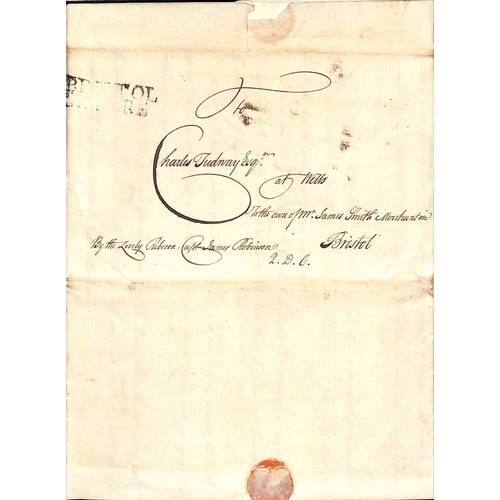 8 - Bristol. 1767 (June 7/July 7) Entire letters from Antigua to Charles Tudway at Wells, care of James ... 