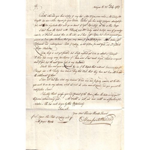 8 - Bristol. 1767 (June 7/July 7) Entire letters from Antigua to Charles Tudway at Wells, care of James ... 