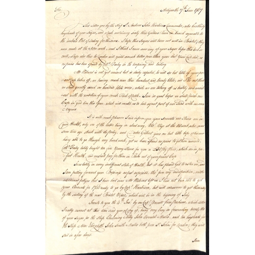 8 - Bristol. 1767 (June 7/July 7) Entire letters from Antigua to Charles Tudway at Wells, care of James ... 