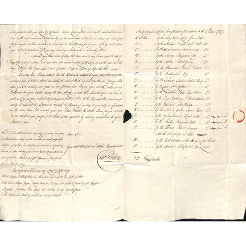 8 - Bristol. 1767 (June 7/July 7) Entire letters from Antigua to Charles Tudway at Wells, care of James ... 