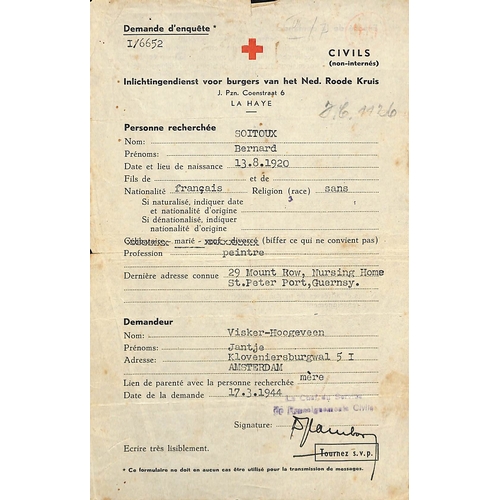 Netherlands. 1944 Netherlands Red Cross forms to Guernsey, two ...