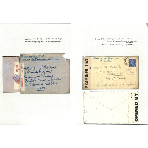 289 - 1942-44 Stampless covers and cards from G.B (9, one franked 2½d), South Africa or Australia, to... 