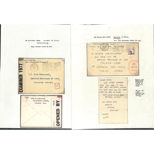 289 - 1942-44 Stampless covers and cards from G.B (9, one franked 2½d), South Africa or Australia, to... 