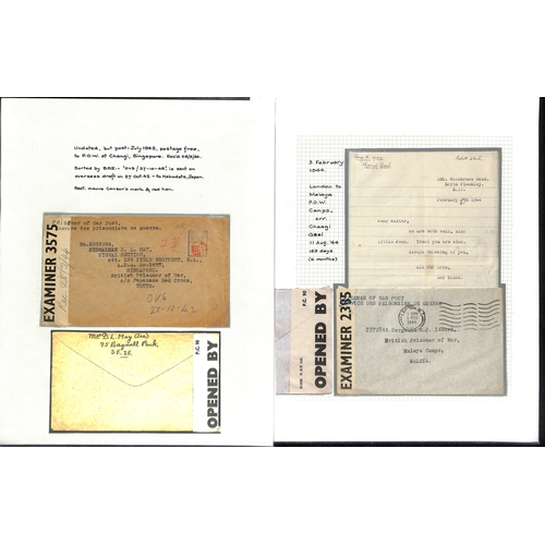 289 - 1942-44 Stampless covers and cards from G.B (9, one franked 2½d), South Africa or Australia, to... 