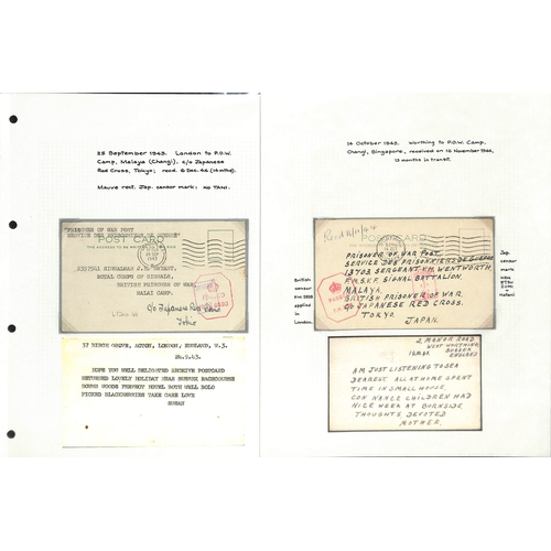 289 - 1942-44 Stampless covers and cards from G.B (9, one franked 2½d), South Africa or Australia, to... 