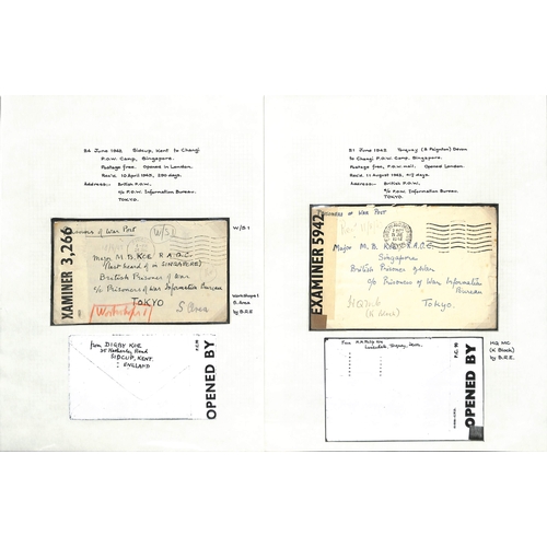 291 - 1942-43 Stampless covers from G.B to Major M.B Koe R.A.O.C (7) or Driver Pattinson R.A (2), all with... 