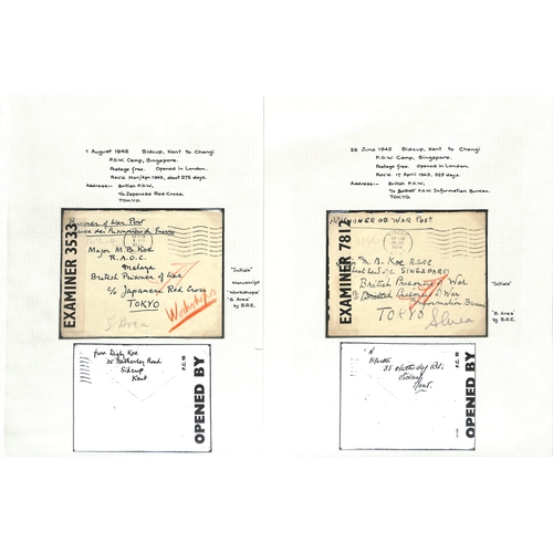 291 - 1942-43 Stampless covers from G.B to Major M.B Koe R.A.O.C (7) or Driver Pattinson R.A (2), all with... 