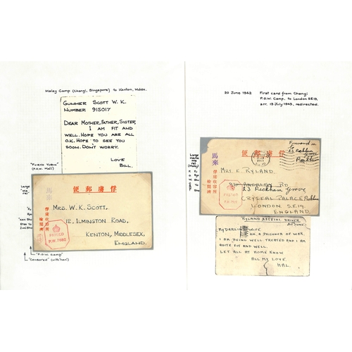 294 - 1942 First/second type Japanese P.O.W cards from Changi, with large 