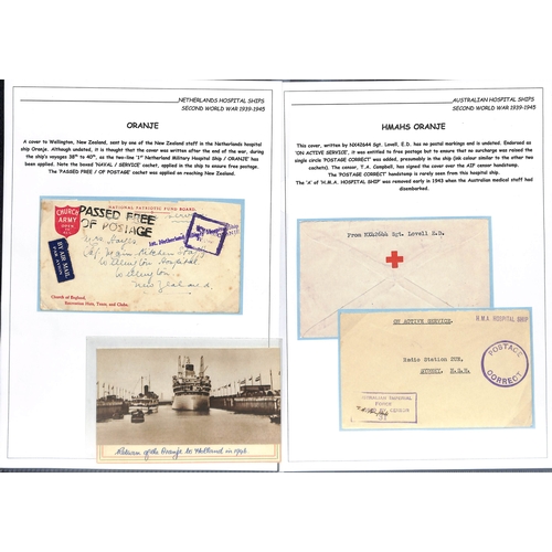 245 - Oranje. 1942-45 Covers (9) and ephemera, covers from the ship comprising stampless with violet 