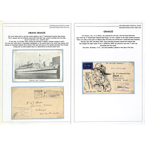 245 - Oranje. 1942-45 Covers (9) and ephemera, covers from the ship comprising stampless with violet 