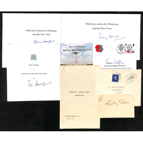 34 - Autographs - Prime Ministers, Politicians, etc. 1898-2000 Autographs and letters, menus or commemora... 