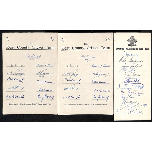 38 - Autographs - County Sides. 1923-64 Autographs of entire county sides comprising Lancashire 1923 and ... 