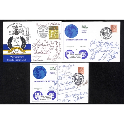 39 - Autographs - County Sides. 1970-2002 Autographs of county sides on paper (5) or commemorative covers... 