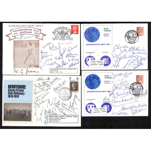 39 - Autographs - County Sides. 1970-2002 Autographs of county sides on paper (5) or commemorative covers... 