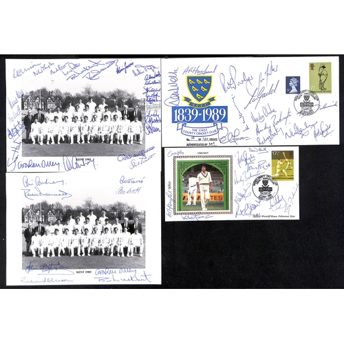 39 - Autographs - County Sides. 1970-2002 Autographs of county sides on paper (5) or commemorative covers... 