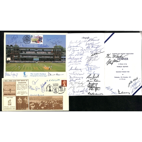 47 - Autographs - Test Players. 1971-94 Autographs on cards, menus or commemorative covers (10, most with... 