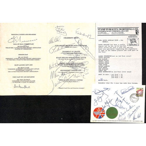 47 - Autographs - Test Players. 1971-94 Autographs on cards, menus or commemorative covers (10, most with... 