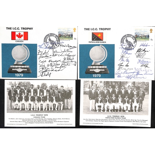 48 - Autographs - 1979 I.C.C Trophy. Covers with special cancels for 14 teams, twelve signed by the compl... 