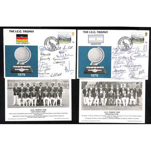 48 - Autographs - 1979 I.C.C Trophy. Covers with special cancels for 14 teams, twelve signed by the compl... 