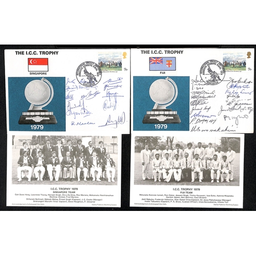 48 - Autographs - 1979 I.C.C Trophy. Covers with special cancels for 14 teams, twelve signed by the compl... 