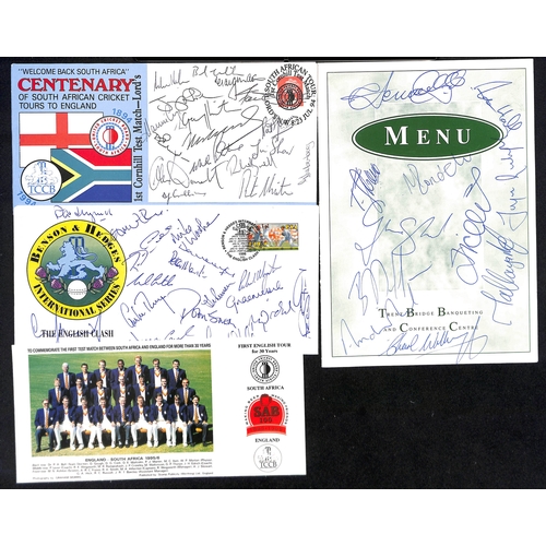 62 - South Africa. 1983-96 Autographs and signed covers comprising c.1995 signatures of seven players (in... 