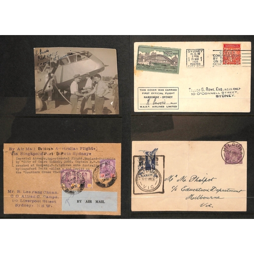 83 - Australia & New Zealand. 1926-42 Flight covers including 1926 Mildura to Melbourne cover franked 4&#... 