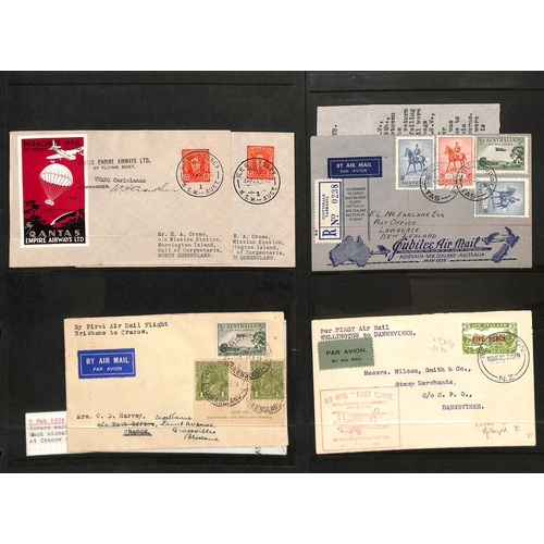 83 - Australia & New Zealand. 1926-42 Flight covers including 1926 Mildura to Melbourne cover franked 4&#... 