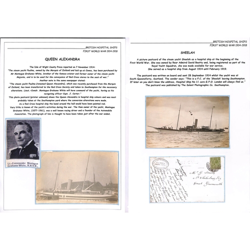 161 - 1914-15 Picture postcards of steam yachts serving as hospital ships, comprising S.Y 