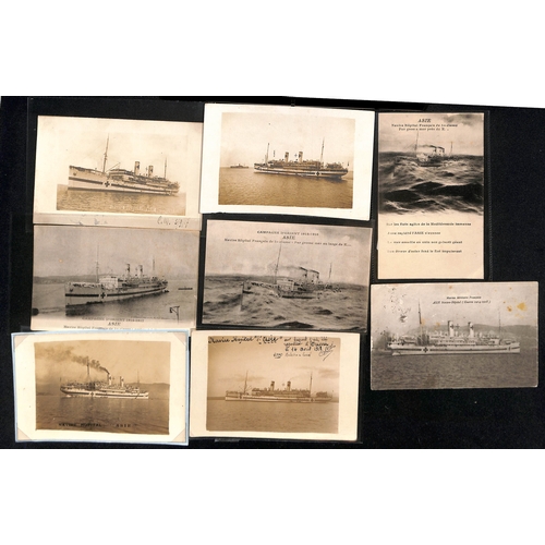 190 - Asie. c.1917-19 Stampless postcards (3) and a front with violet circular 