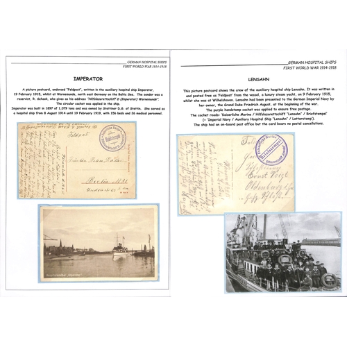 215 - 1914-15 Stampless postcards all with named hospital ship cachets, comprising oval 