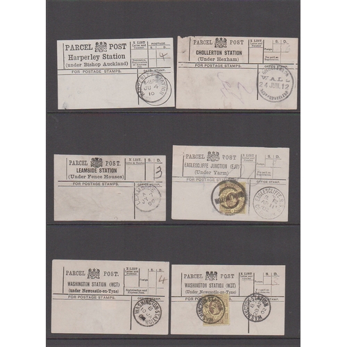 551 - Stations. 1894-1917 Parcel Post labels for railway stations (17, eleven stamped), eleven with statio... 