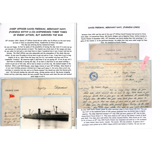 235 - Newfoundland. 1939-44 Correspondence from David Freeman, Chief Officer with the Furness Line, to Geo... 