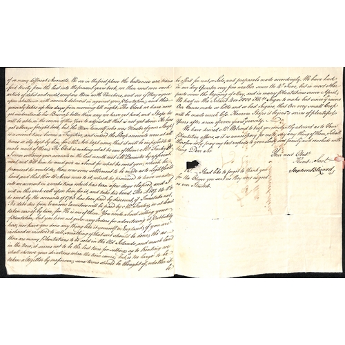 15 - 1753-65 Entire letters from Antigua to Charles Tudway in Wells, eleven endorsed via named ship's cap... 