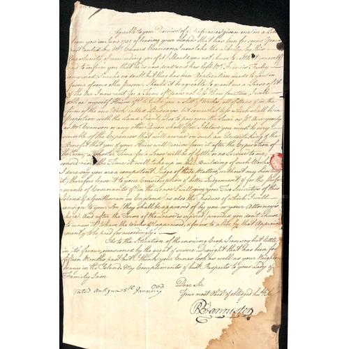 15 - 1753-65 Entire letters from Antigua to Charles Tudway in Wells, eleven endorsed via named ship's cap... 