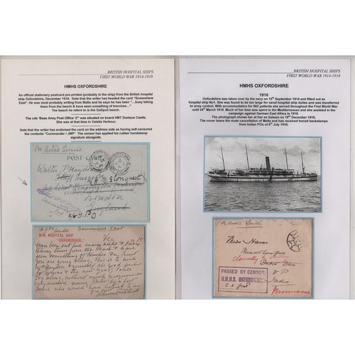 140 - Oxfordshire. 1914-16 Cover and postcards (11) comprising stampless cover from Malta to India with vi... 