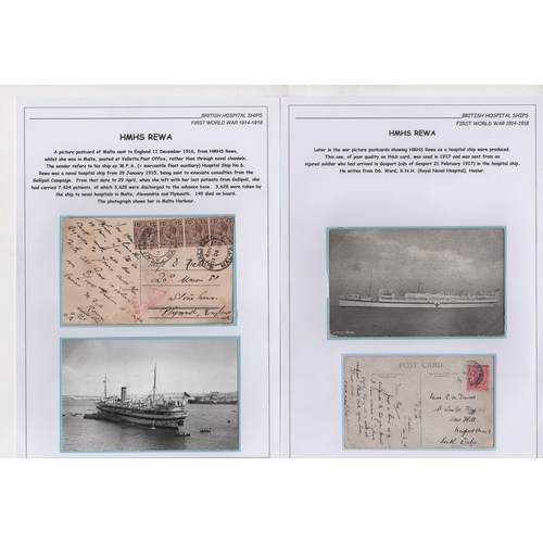 143 - Rewa. 1914-19 Covers (3) and postcards depicting the ship (4) all sent from the hospital ship, inclu... 