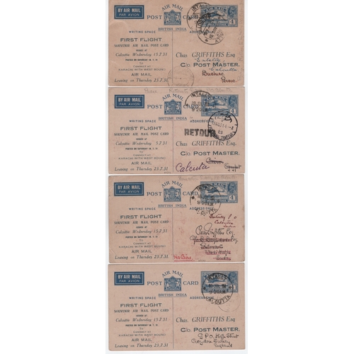 1275 - 1931 (July 18) 4a Air Mail Postcards with printed inscription 