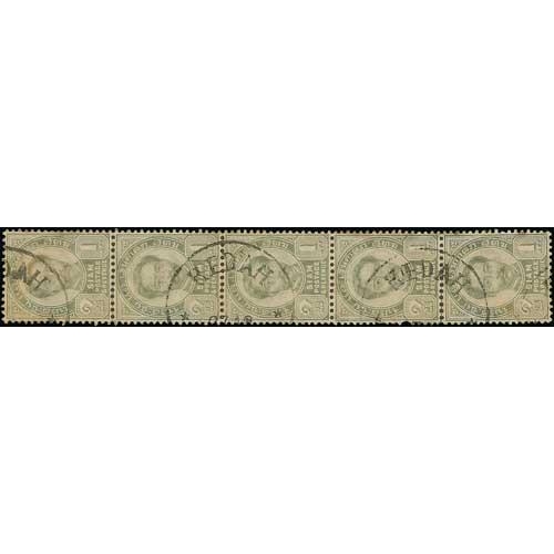 1134 - 1883 1s Yellow-ochre with straight line 