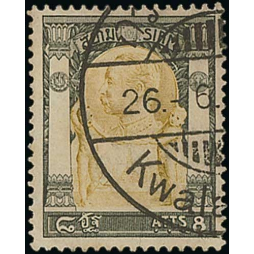 1138 - Langkawi/Kwala Muda. 1900-09 Stamps with bilingual double ring datestamps (type C, English at foot) ... 