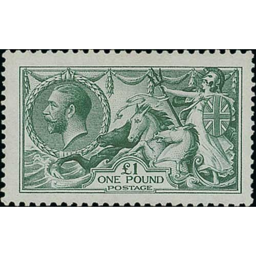 118 - 1913 £1 Dull blue-green unmounted mint, superb in all respects. With R.P.S Certificate (2007). ... 