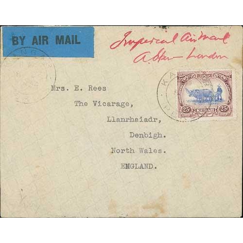 1313 - Kangar. 1934 (Dec. 8) Cover to England endorsed 