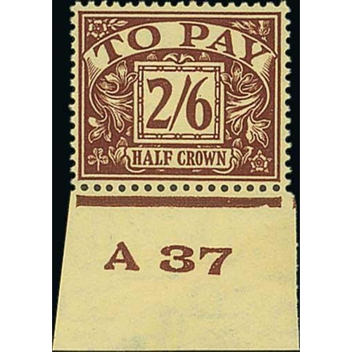 170 - 1936-37 King Edward VIII ½d - 2/6 Control singles mint, all ten listed controls, 2/6 A37 mounted in ... 