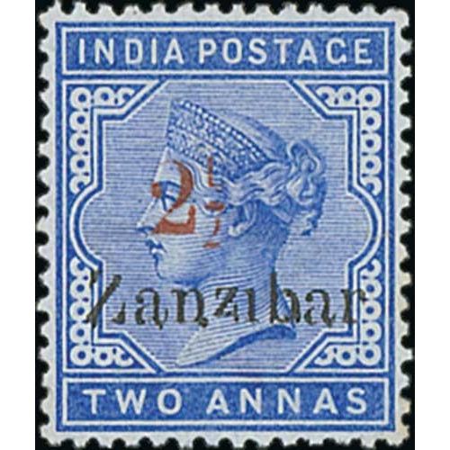 1956 - 2½ on 2a Dull Blue, red type 3 surcharge prepared for official purposes, variety no dot over 