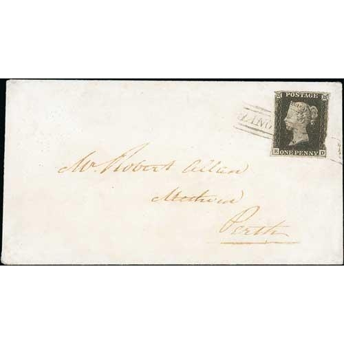 26 - 1842 (Nov. 14) Entire letter from Sheffield to Wath near Sheffield bearing a 1d black, FI plate 9, t... 