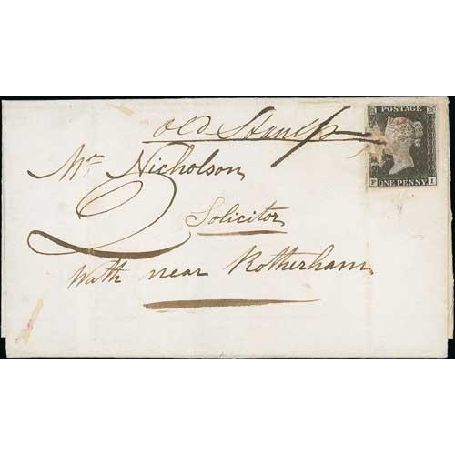 27 - 1857 (Dec. 10) Cover from Edinburgh to Perth bearing a 1d black, ED plate 4, tied by straight line 