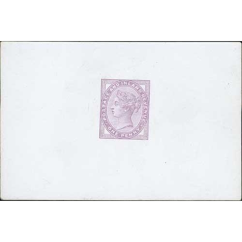 71 - 1881 1d Lilac die II, Die Proof in the adopted colour of lilac, on white glazed card, 92x60mm. A sup... 