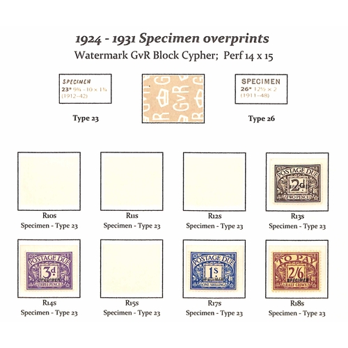 166 - 1924-31 Block Cypher issue with Specimen overprints, comprising 2d, 3d, 1/- and 2/6 with type 23 ove... 