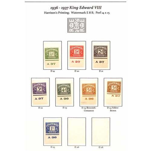 170 - 1936-37 King Edward VIII ½d - 2/6 Control singles mint, all ten listed controls, 2/6 A37 mounted in ... 