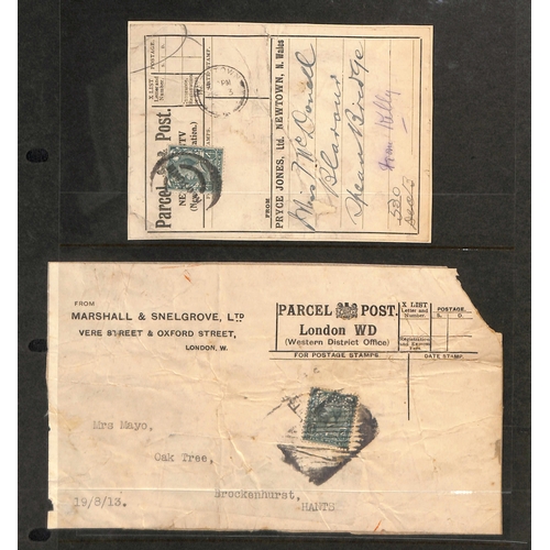 260 - Private Parcel Labels/Postal Stationery. c.1896-1933 Labels (6) and parcel tags (2), comprising Thor... 