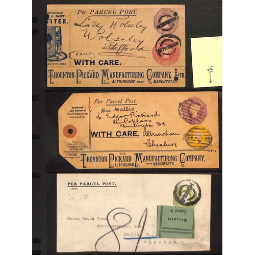 260 - Private Parcel Labels/Postal Stationery. c.1896-1933 Labels (6) and parcel tags (2), comprising Thor... 